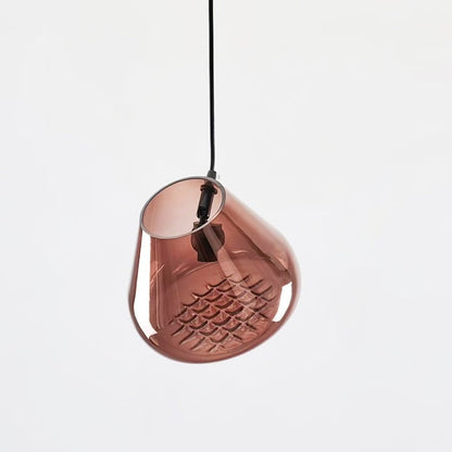Geometric Blown-Glass Grid Pendant Light