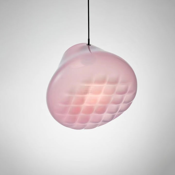 Geometric Blown-Glass Grid Pendant Light