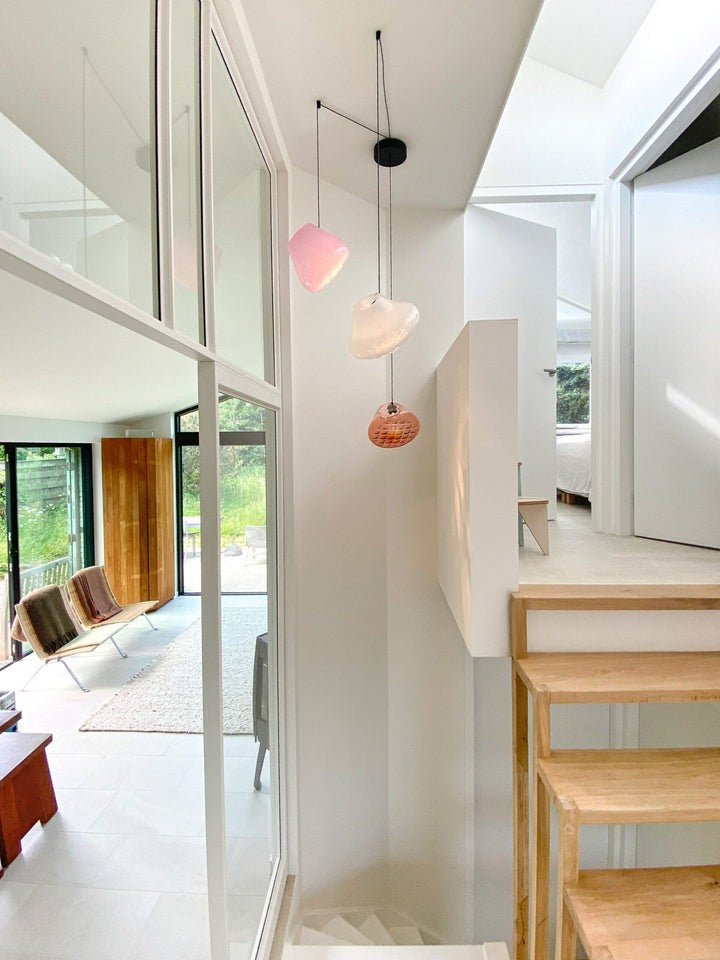 Geometric Blown-Glass Grid Pendant Light