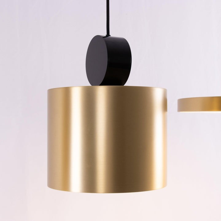 Geometric LED Pendant Light in Brass & Black Finish