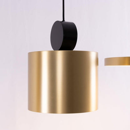 Geometric LED Pendant Light in Brass & Black Finish