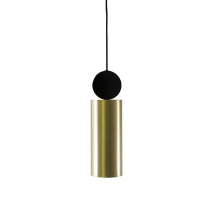 Geometric LED Pendant Light in Brass & Black Finish