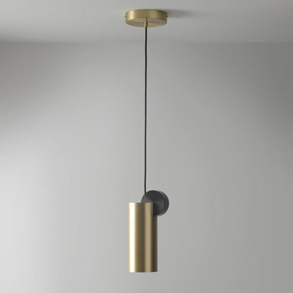 Geometric LED Pendant Light in Brass & Black Finish