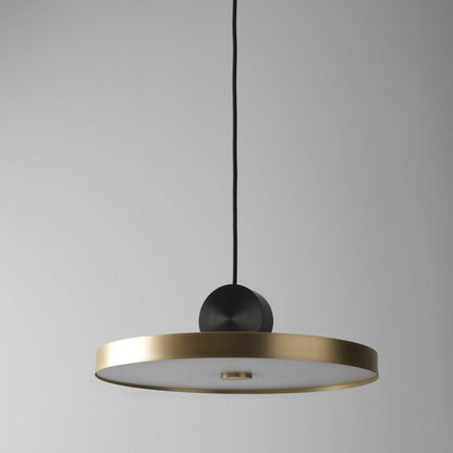 Geometric LED Pendant Light in Brass & Black Finish
