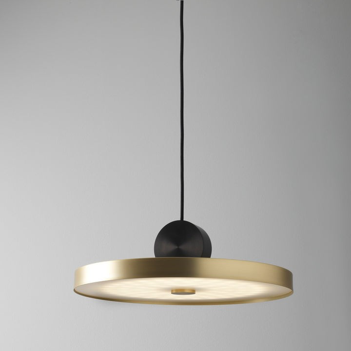 Geometric LED Pendant Light in Brass & Black Finish