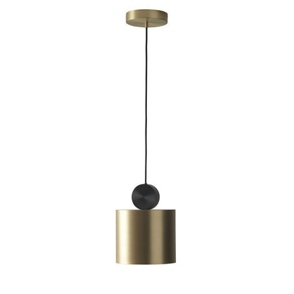 Geometric LED Pendant Light in Brass & Black Finish