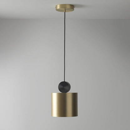 Geometric LED Pendant Light in Brass & Black Finish