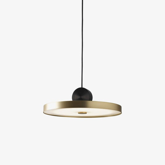 Geometric LED Pendant Light in Brass & Black Finish