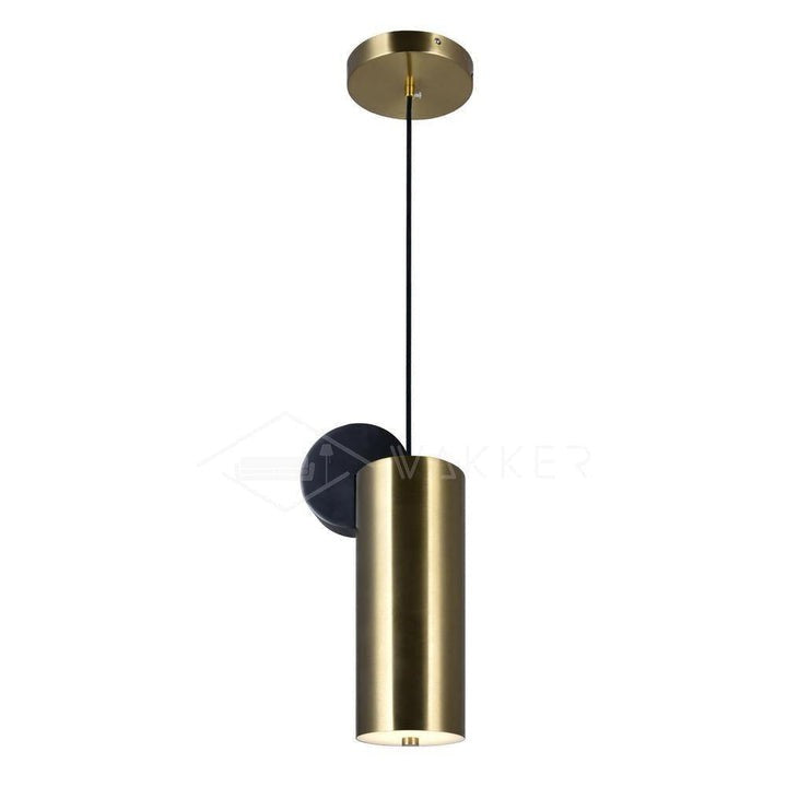 Geometric LED Pendant Light in Brass & Black Finish