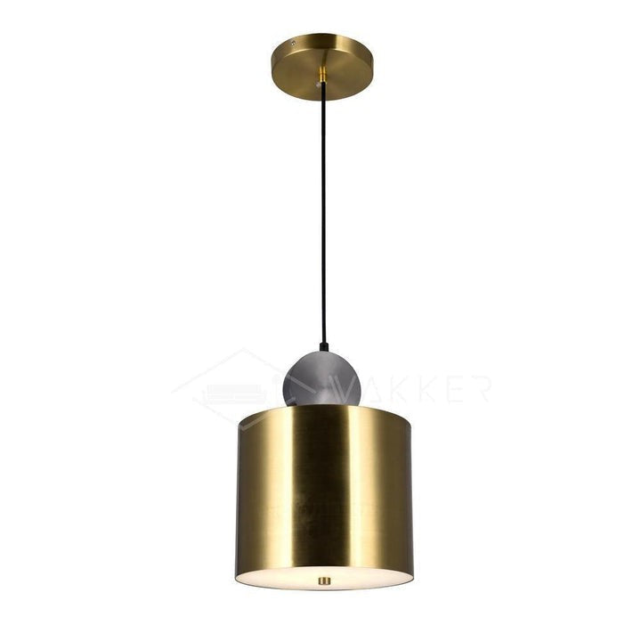 Geometric LED Pendant Light in Brass & Black Finish