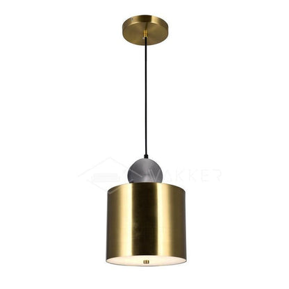 Geometric LED Pendant Light in Brass & Black Finish
