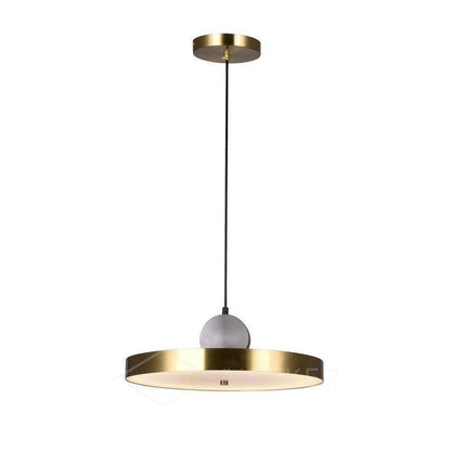 Geometric LED Pendant Light in Brass & Black Finish