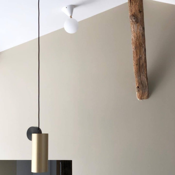 Geometric LED Pendant Light in Brass & Black Finish
