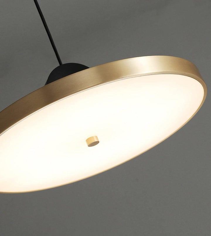 Geometric LED Pendant Light in Brass & Black Finish