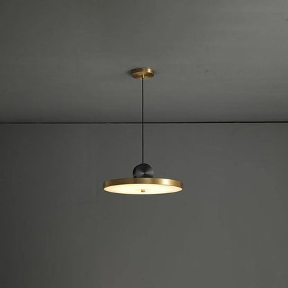 Geometric LED Pendant Light in Brass & Black Finish
