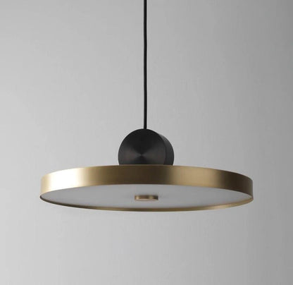 Geometric LED Pendant Light in Brass & Black Finish