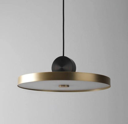 Geometric LED Pendant Light in Brass & Black Finish