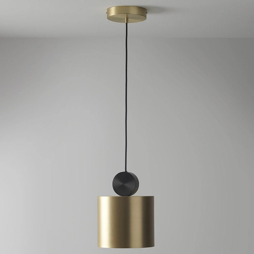 Geometric LED Pendant Light in Brass & Black Finish