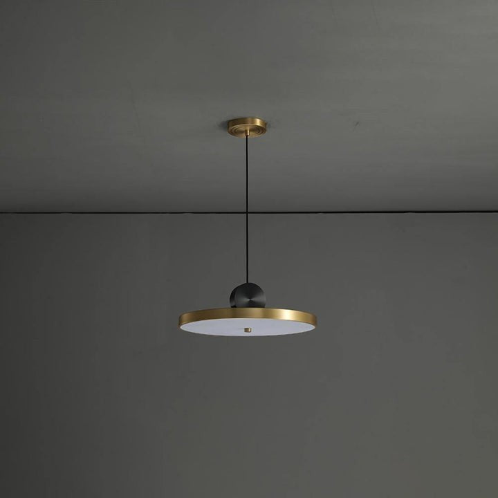Geometric LED Pendant Light in Brass & Black Finish