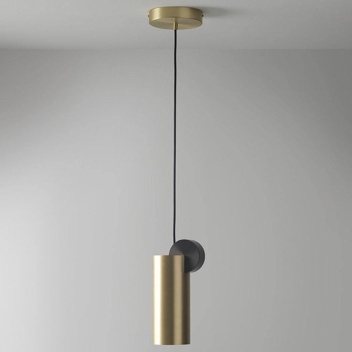 Geometric LED Pendant Light in Brass & Black Finish