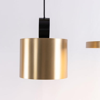 Geometric LED Pendant Light in Brass & Black Finish