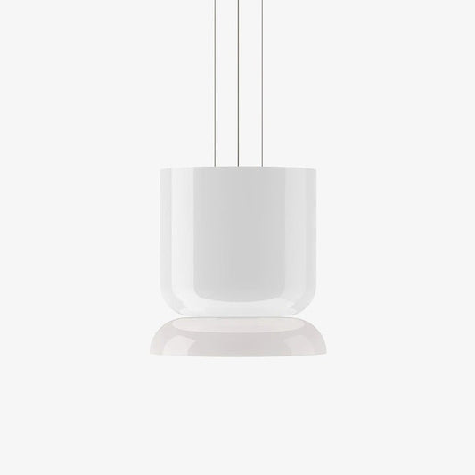 Geometric White Glass LED Pendant Light