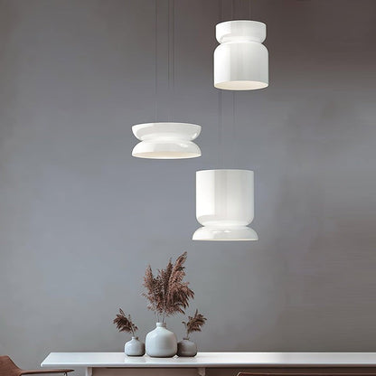 Geometric White Glass LED Pendant Light