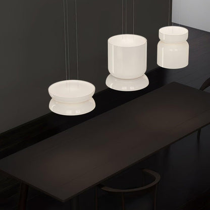 Geometric White Glass LED Pendant Light