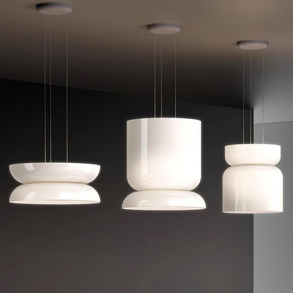 Geometric White Glass LED Pendant Light