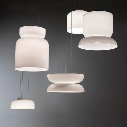 Geometric White Glass LED Pendant Light