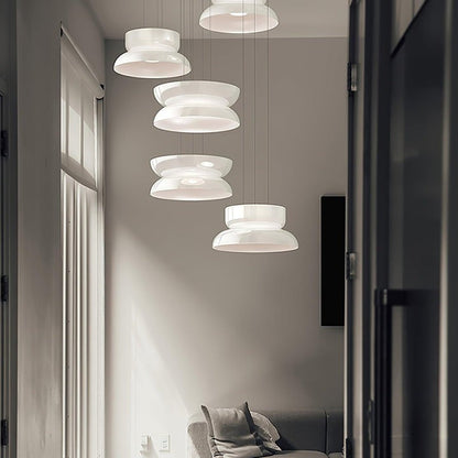 Geometric White Glass LED Pendant Light