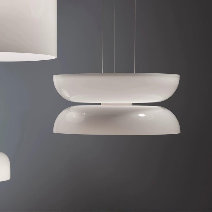 Geometric White Glass LED Pendant Light