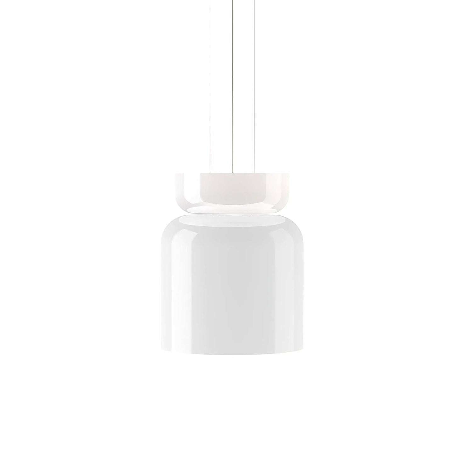 Geometric White Glass LED Pendant Light