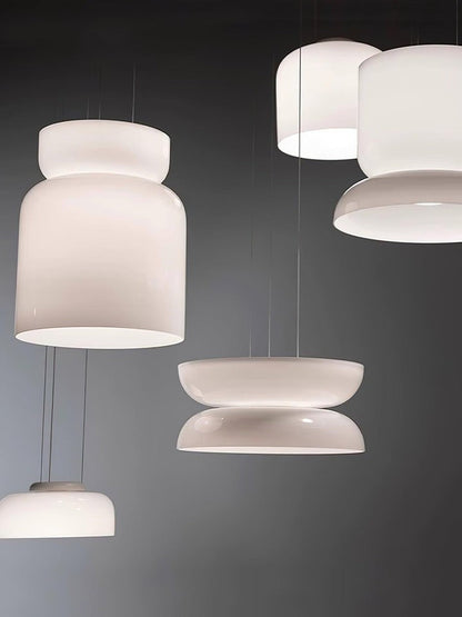 Geometric White Glass LED Pendant Light