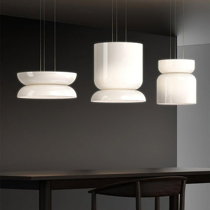 Geometric White Glass LED Pendant Light