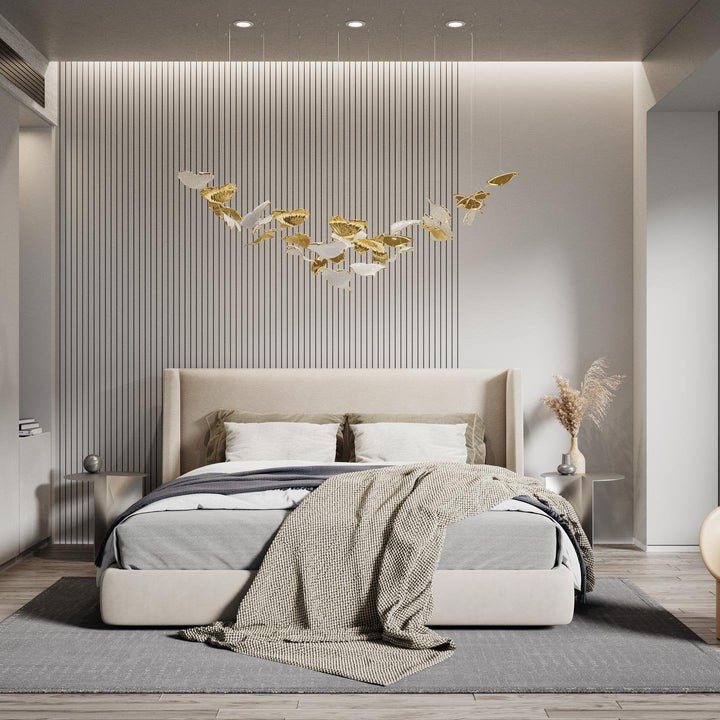 Gilded Opal Ginkgo LED Chandelier