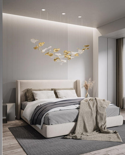 Gilded Opal Ginkgo LED Chandelier
