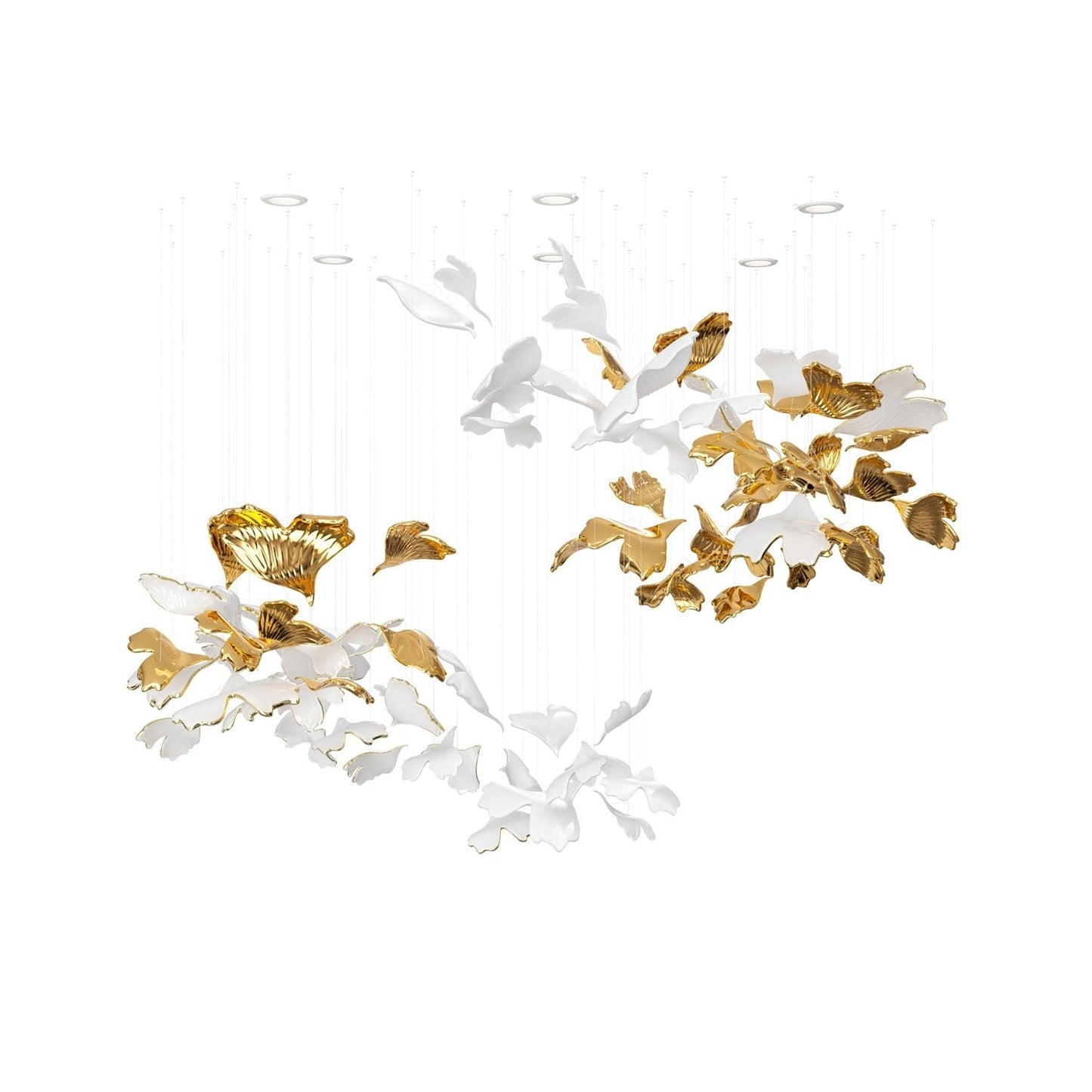 Gilded Opal Ginkgo LED Chandelier