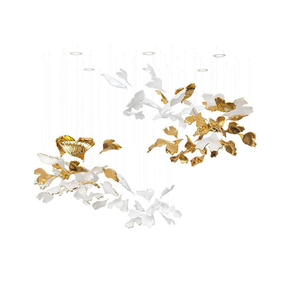 Gilded Opal Ginkgo LED Chandelier