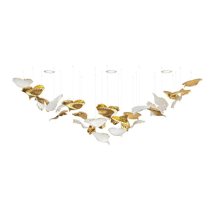 Gilded Opal Ginkgo LED Chandelier