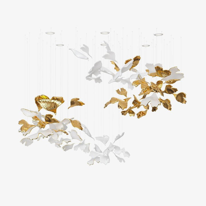 Gilded Opal Ginkgo LED Chandelier