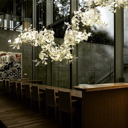 Gingko Leaf Chandelier – Modern Pendant Lighting Fixture