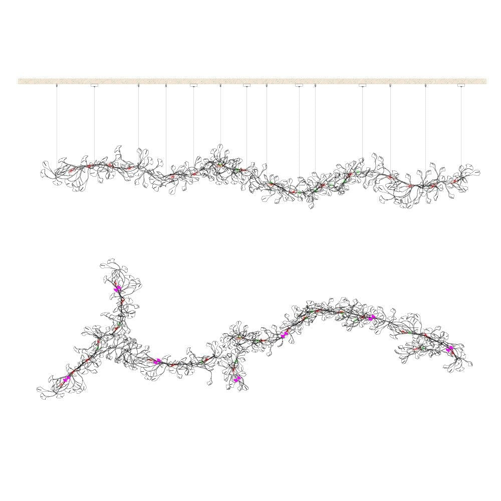 Ginkgo Leaf-Inspired Chandelier E