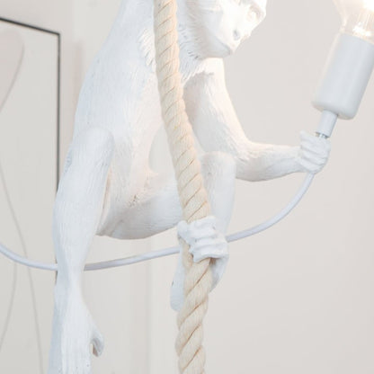 Glossy Resin Monkey Hanging Pendant Light