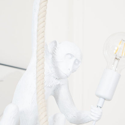 Glossy Resin Monkey Hanging Pendant Light
