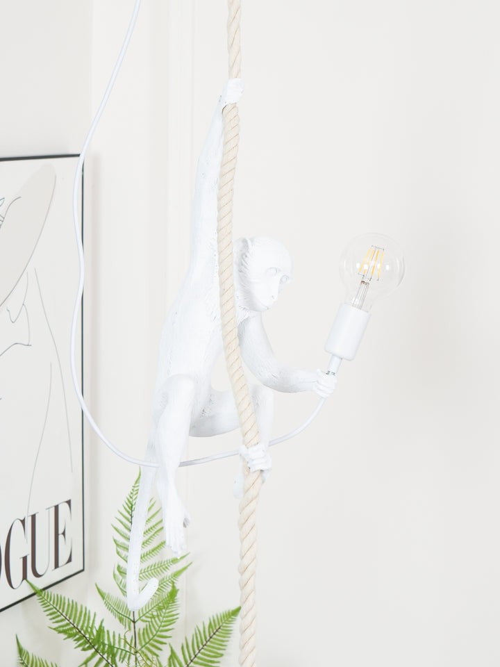 Glossy Resin Monkey Hanging Pendant Light