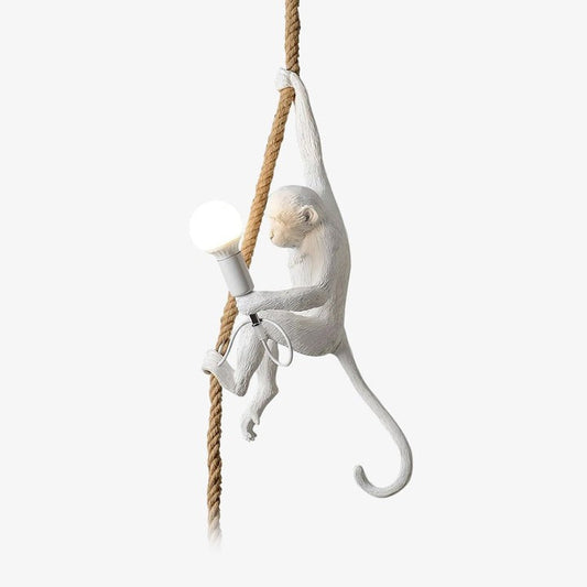 Glossy Resin Monkey Hanging Pendant Light