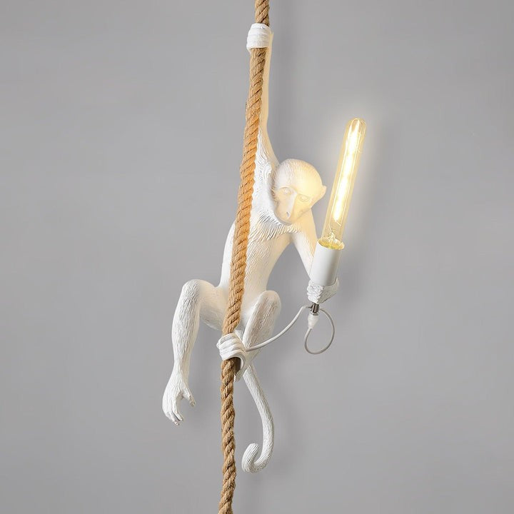 Glossy Resin Monkey Hanging Pendant Light