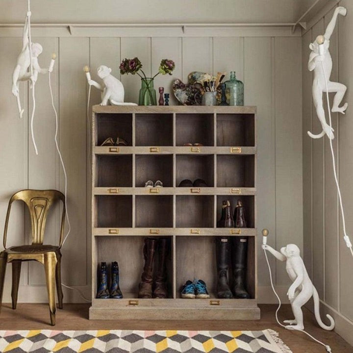 Glossy Resin Monkey Hanging Pendant Light