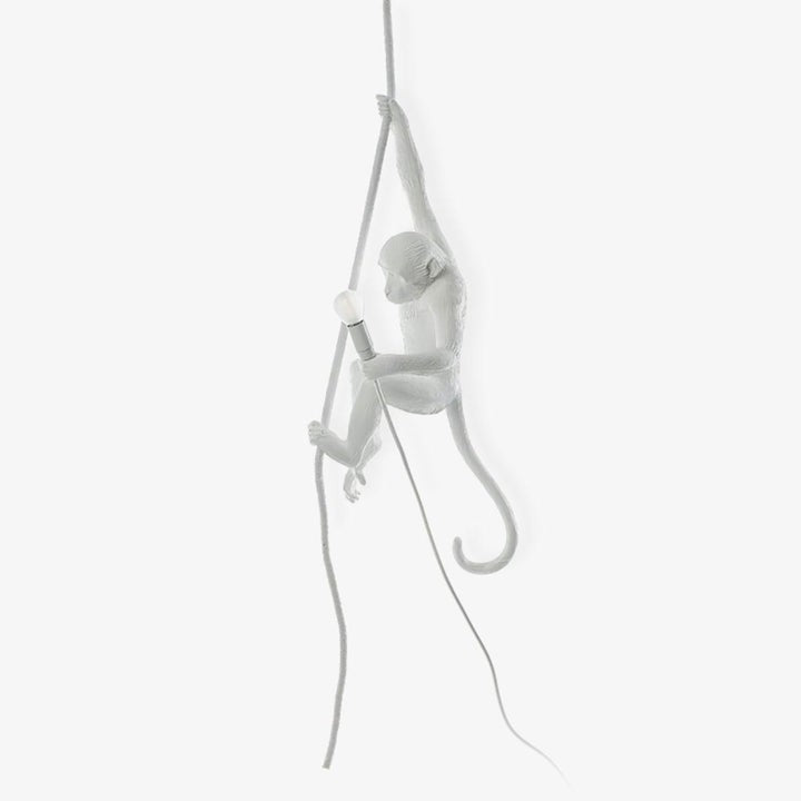 Glossy Resin Monkey Hanging Pendant Light